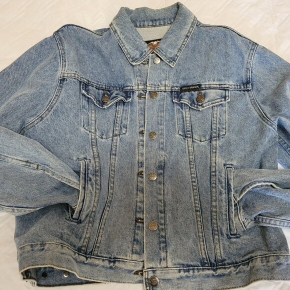 Vintage Harley Davidson Denim Jacket Womens L 100th Year Anniversary 1903-2003 - Picture 4 of 7